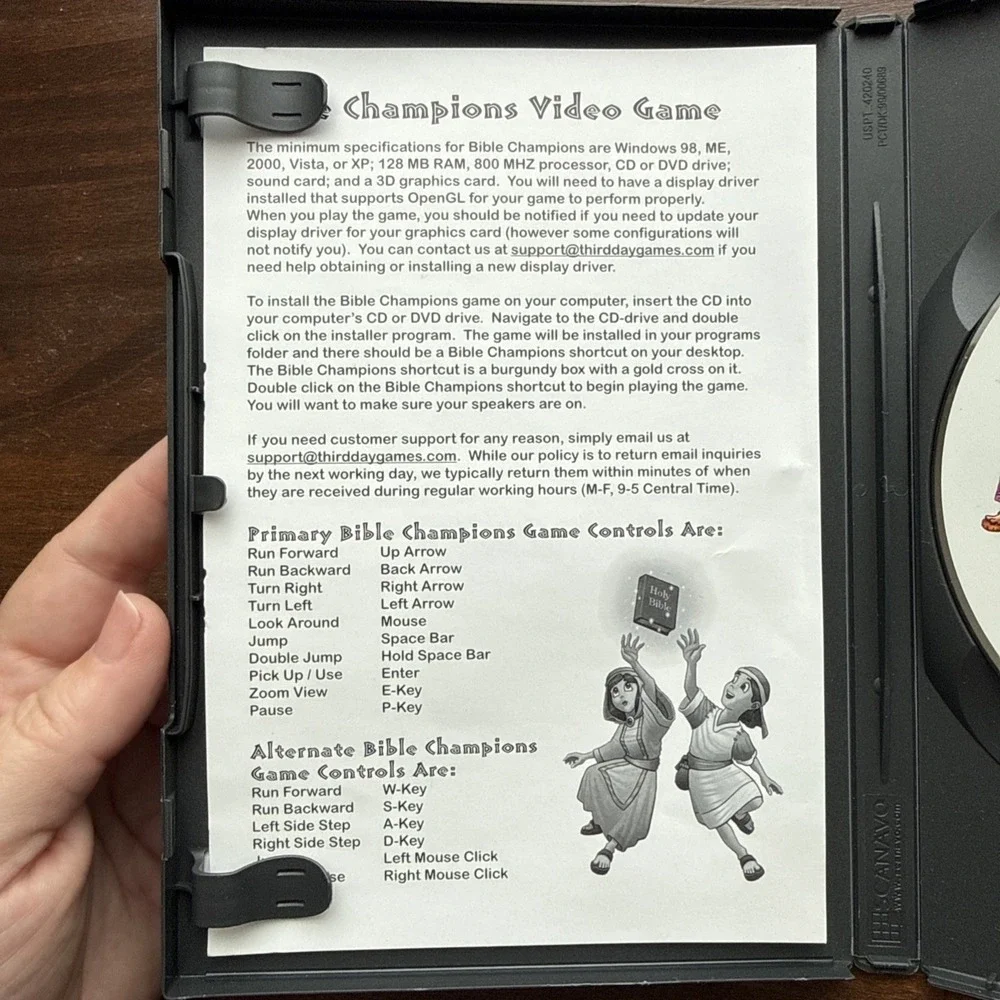 Bible Champions Action Adventure PC Video Game CD-ROM 14 BIBLE STORY GAME LEVELS